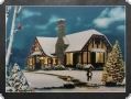 LED-Wandbild: Haus in Winterstimmung