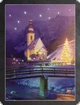 LED-Wandbild: Kirche im Winter