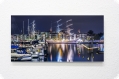 Panorama-Uhr Dibond - Schiffe im Hafen