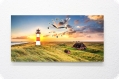 Panorama-Uhr Dibond - Leuchtturm auf Sylt